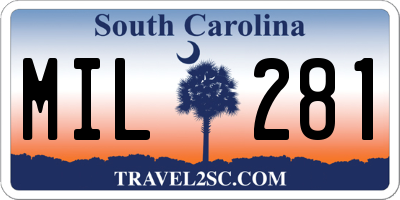 SC license plate MIL281