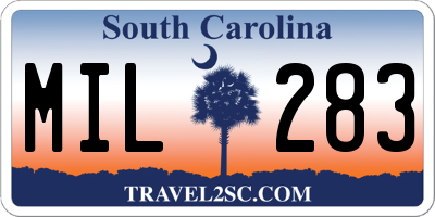 SC license plate MIL283
