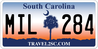 SC license plate MIL284