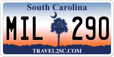 SC license plate MIL290