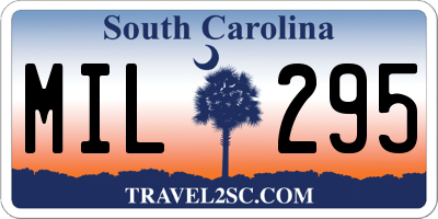 SC license plate MIL295