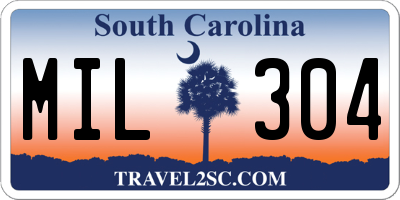 SC license plate MIL304