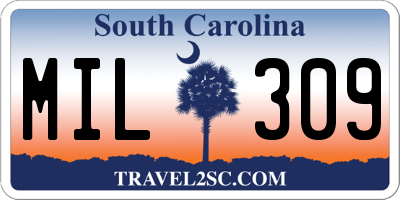 SC license plate MIL309