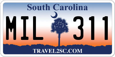 SC license plate MIL311