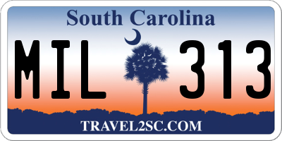 SC license plate MIL313