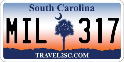 SC license plate MIL317