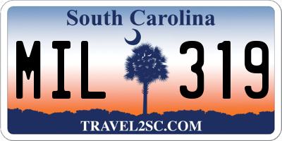 SC license plate MIL319