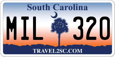SC license plate MIL320