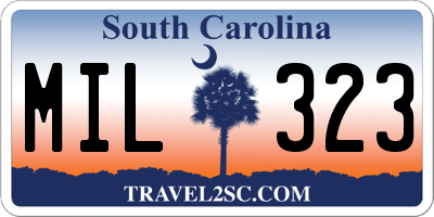 SC license plate MIL323