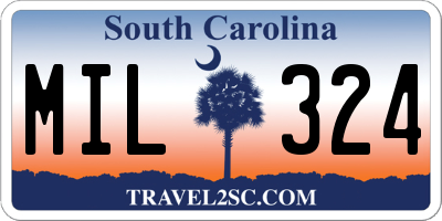 SC license plate MIL324