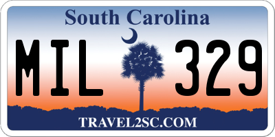SC license plate MIL329