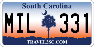 SC license plate MIL331