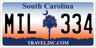 SC license plate MIL334