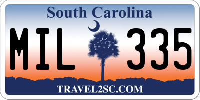 SC license plate MIL335