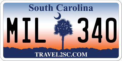 SC license plate MIL340