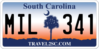 SC license plate MIL341