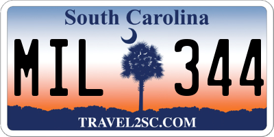 SC license plate MIL344
