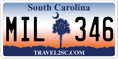 SC license plate MIL346