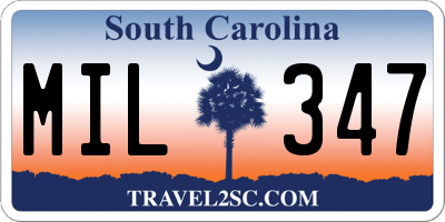 SC license plate MIL347
