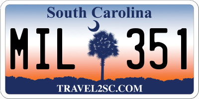SC license plate MIL351