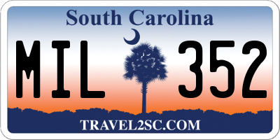 SC license plate MIL352