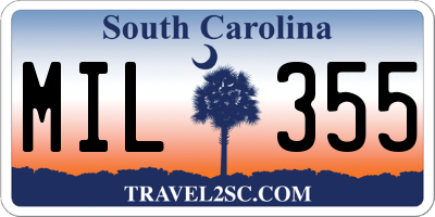 SC license plate MIL355