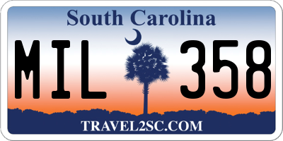 SC license plate MIL358