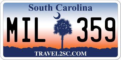 SC license plate MIL359
