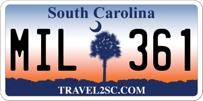 SC license plate MIL361
