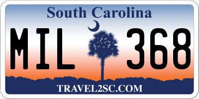 SC license plate MIL368