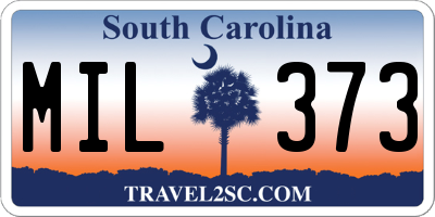 SC license plate MIL373