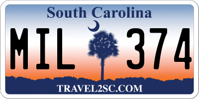 SC license plate MIL374