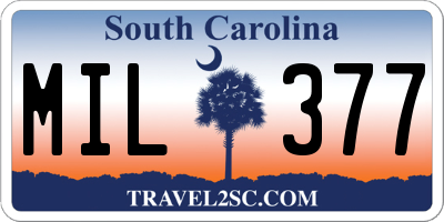 SC license plate MIL377
