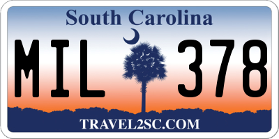 SC license plate MIL378