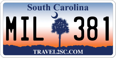 SC license plate MIL381