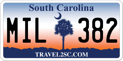 SC license plate MIL382