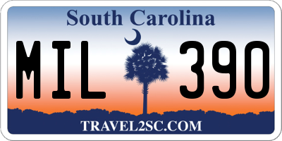SC license plate MIL390