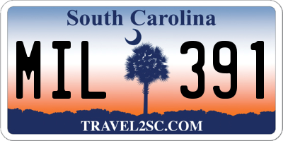 SC license plate MIL391