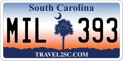 SC license plate MIL393