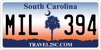 SC license plate MIL394