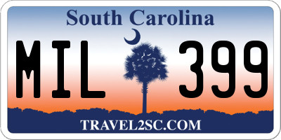 SC license plate MIL399