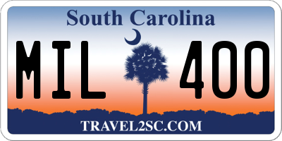 SC license plate MIL400