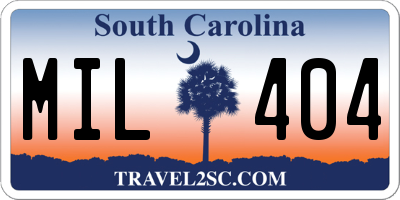 SC license plate MIL404