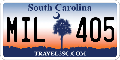 SC license plate MIL405