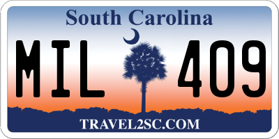 SC license plate MIL409