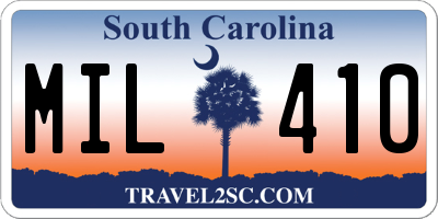 SC license plate MIL410