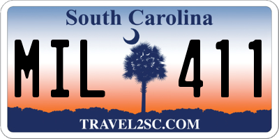 SC license plate MIL411