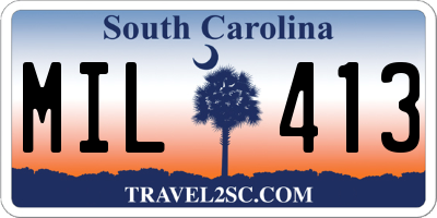 SC license plate MIL413