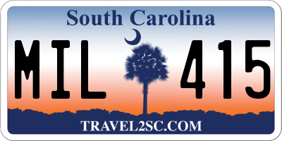 SC license plate MIL415