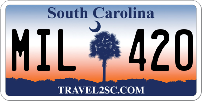 SC license plate MIL420